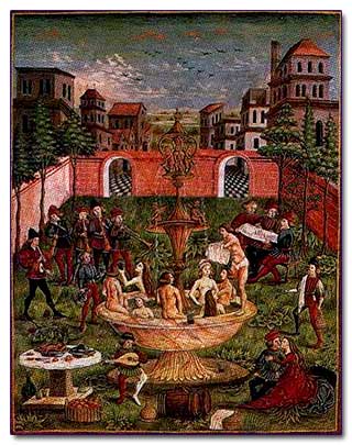 'Сад любви' - итальянская книжная миниатюра XV века.